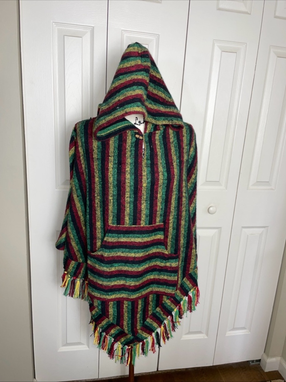 Katmandu Imports Unisex Hooded Poncho Boho Hippie - One Size Made In Nepal